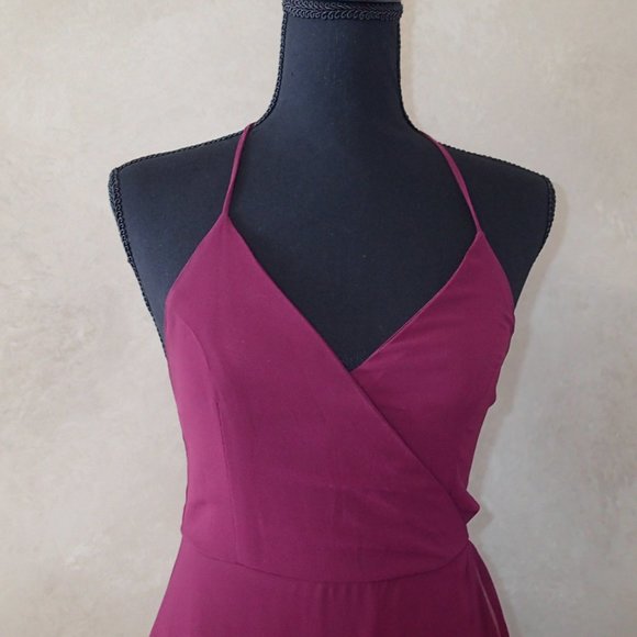 Lulu Burgundy Prom / Bridesmaid Dress Size Small - Picture 10 of 11